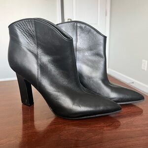 Marc Fisher | black faux leather ankle boots - 11